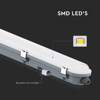 V-TAC LED lámpa 120cm 36W IP65, vészakkuval, hideg fehér, 120 Lm/W (M-széria) - SKU 24012
