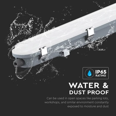V-TAC LED lámpa 120cm 36W IP65, vészakkuval, hideg fehér, 120 Lm/W (M-széria) - SKU 24012