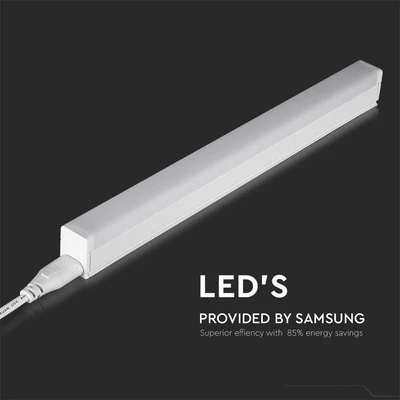 V-TAC LED lámpa 30cm T5 4W beépített kapcsolóval meleg fehér - SKU 21689