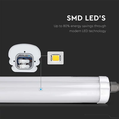 V-TAC LED lámpa 60cm 18W IP65 természetes fehér, 120 Lm/W (G-széria) - SKU 216283