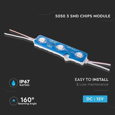 V-TAC LED modul 3db 5050 SMD chip kék - SKU 5118