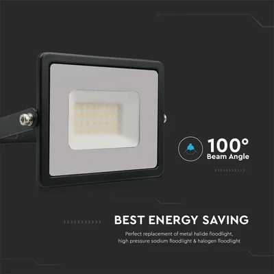 V-TAC LED reflektor 30W hideg fehér ?? Lm/W, fekete házzal - SKU 215954