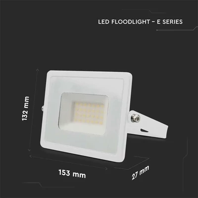 V-TAC LED reflektor 30W természetes fehér, fehér házzal - SKU 215956