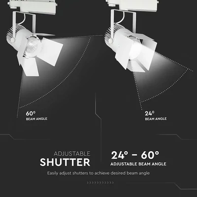 V-TAC LED sínes spotlámpa állítható 33W CRI>90 meleg fehér - SKU 368