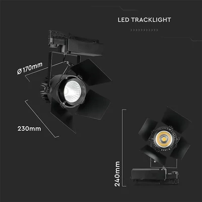 V-TAC LED sínes spotlámpa állítható 33W CRI>90 meleg fehér - SKU 371