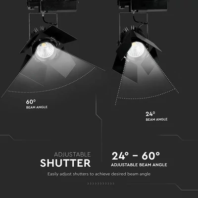 V-TAC LED sínes spotlámpa állítható 33W CRI>90 meleg fehér - SKU 371
