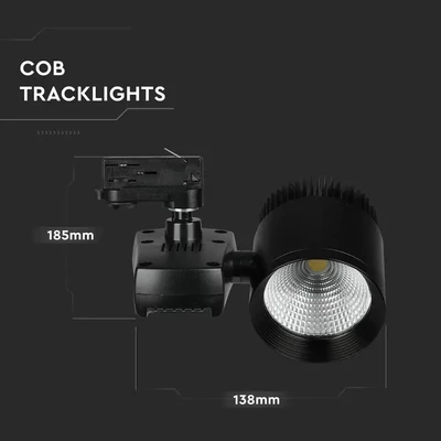 V-TAC LED sínes spotlámpa állítható 40W természetes fehér - SKU 1192