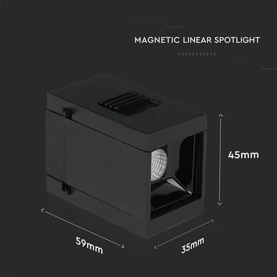 V-TAC LED spotlámpa mágneses sínhez 1W CRI>90 UGR<19 meleg fehér - SKU 7958