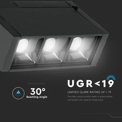 V-TAC LED spotlámpa mágneses sínhez 3W CRI>90 UGR<19 természetes fehér - SKU 7961