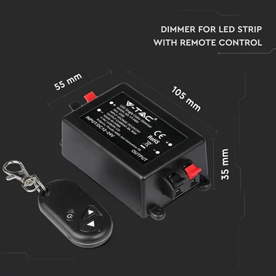 V-TAC LED szalag dimmer távirányítóval 12/24V - SKU 3300
