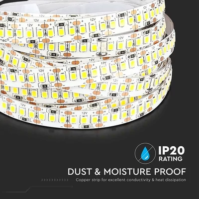 V-TAC LED szalag IP20 SMD 2835 chip 204 db/m természetes fehér, 100LM/W - SKU 212462