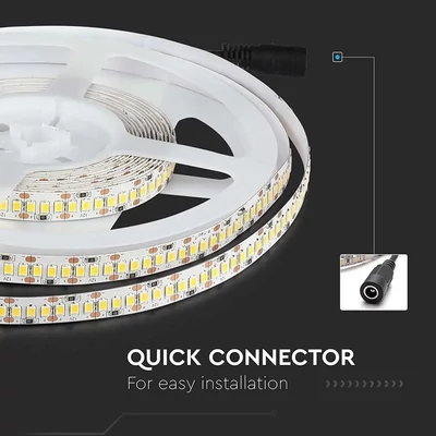 V-TAC LED szalag IP20 SMD 2835 chip 204 db/m természetes fehér, 100LM/W - SKU 212462