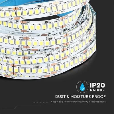 V-TAC LED szalag IP20 SMD 2835 chip 238 db/m hideg fehér, 135LM/W - SKU 212601