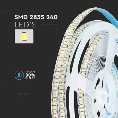 V-TAC LED szalag IP20 SMD 2835 chip 240 db/m természetes fehér, 100LM/W - SKU 212165