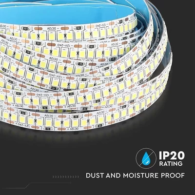 V-TAC LED szalag IP20 SMD 2835 chip 240 db/m természetes fehér, 100LM/W - SKU 212165