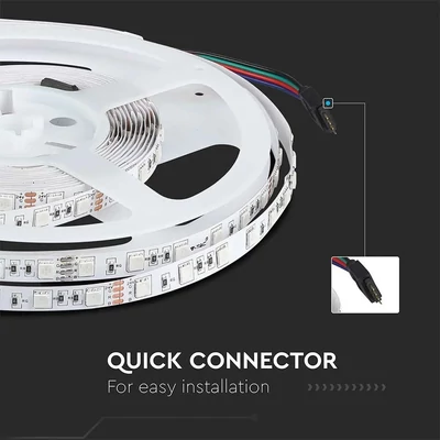 V-TAC LED szalag IP20 SMD 5050 chip 60 db/m RGB, 5 m/tekercs - SKU 212591