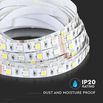 V-TAC LED szalag IP20 SMD 5050 chip 60 db/m RGB + természetes fehér - SKU 212552