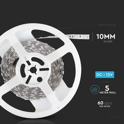 V-TAC LED szalag IP20 SMD 5050 chip 60 db/m sárga, 80LM/W - SKU 212156