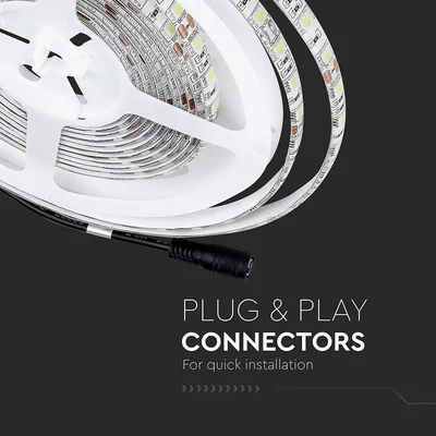 V-TAC LED szalag IP65 SMD 5050 chip 60 db/m hideg fehér, 80LM/W - SKU 212148