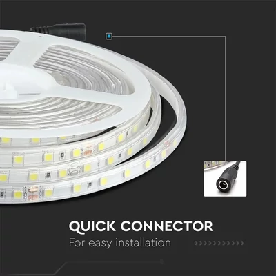 V-TAC LED szalag IP65 SMD 5050 chip 60 db/m hideg fehér - SKU 2564