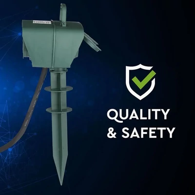 V-TAC leszúrható kültéri elosztó 4db aljzattal - SKU 8810