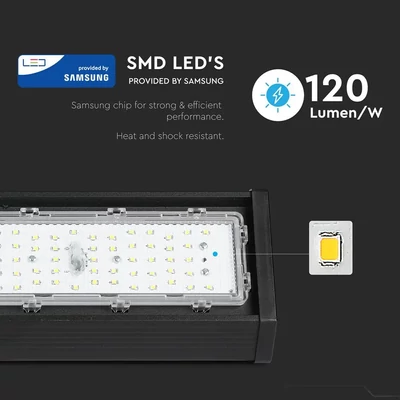 V-TAC lineáris csarnokvilágító LED lámpa 200W 120lm/W 120° hideg fehér - SKU 896