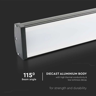 V-TAC lineáris LED csarnokvilágító, 100W, 115°, IP65, természetes fehér - SKU 7892