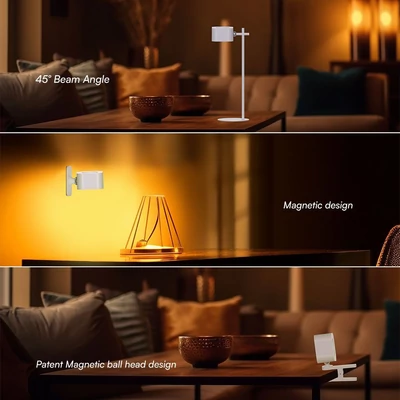 V-TAC mágneses 3in1 LED kétirányú lámpa, fehér házzal, állítható színhőmérséklettel - SKU 23410