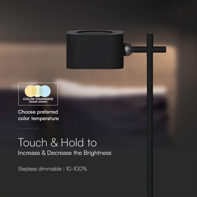 V-TAC mágneses 3in1 LED kétirányú lámpa, fekete házzal, állítható színhőmérséklettel - SKU 23411