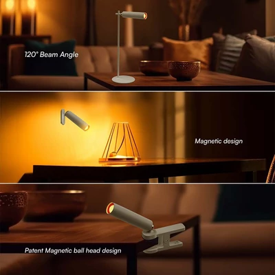 V-TAC magnetikus 3in1 LED lámpa, fehér házzal, természetes fehér fénnyel - SKU 23041