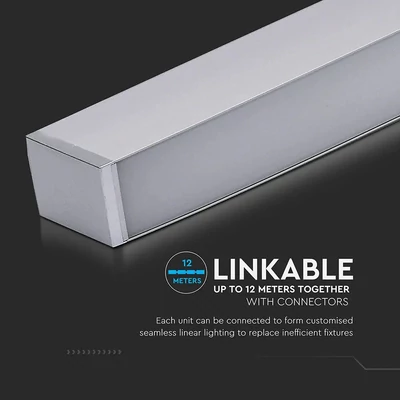 V-TAC mennyezetre függeszthető dimmelhető lineáris LED lámpa 120cm 60W természetes fehér - SKU 378