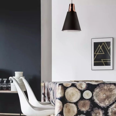 V-TAC modern csillár, fekete+réz függeszték E27 foglalattal - SKU 3700