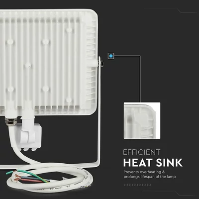 V-TAC mozgásérzékelős LED reflektor 50W meleg fehér Samsung chip - SKU 466