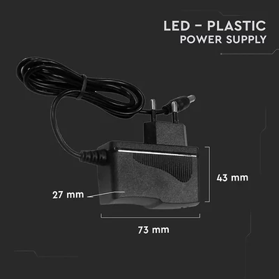 V-TAC műanyagházas IP44 LED tápegység 12V 18W 1.5A - SKU 3237