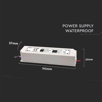 V-TAC műanyagházas IP65 LED tápegység 12V 100W 8A - SKU 3236