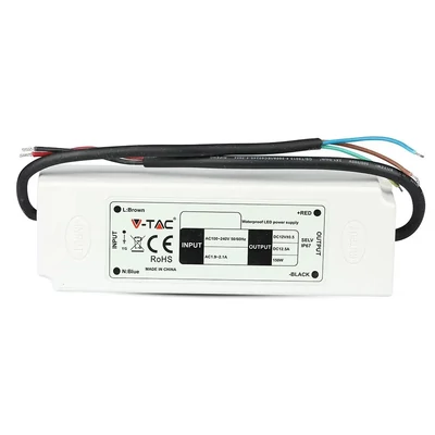 V-TAC műanyagházas IP67 LED tápegység 12V 100W 8.3A - SKU 3251
