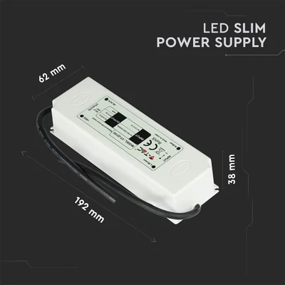 V-TAC műanyagházas IP67 LED tápegység 12V 150W 12.5A - SKU 3250