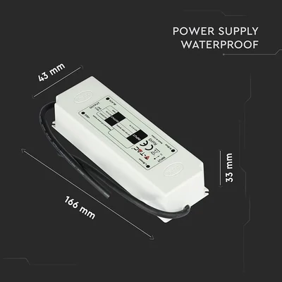 V-TAC műanyagházas IP67 LED tápegység 12V 60W 5A - SKU 3234