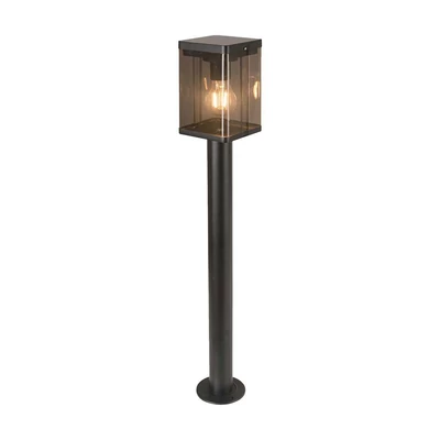 V-TAC napelemes állólámpa E27 foglalattal és szenzorral,fekete, 80 cm, IP44, meleg fehér - SKU 23009