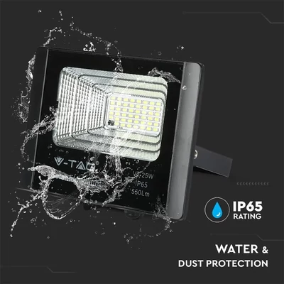 V-TAC napelemes LED reflektor 12W hideg fehér 5000 mAh - SKU 94006