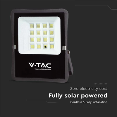 V-TAC napelemes LED reflektor 16W természetes fehér, 1600 Lumen - SKU 6969