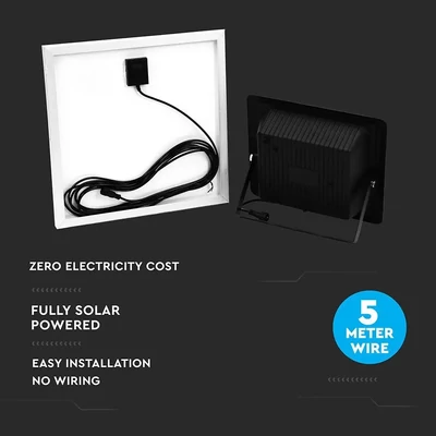 V-TAC napelemes LED reflektor 20W hideg fehér 10000 mAh - SKU 94010