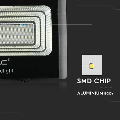 V-TAC napelemes LED reflektor 50W természetes fehér 25000 mAh - SKU 8578