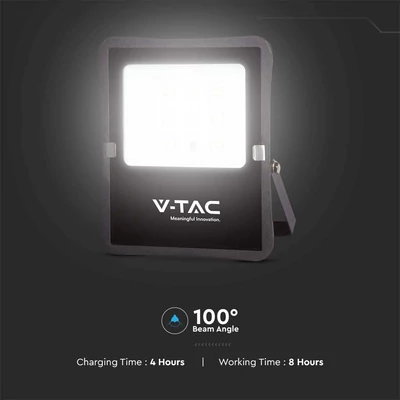 V-TAC napelemes LED reflektor 6W hideg fehér, 400 Lumen - SKU 6964