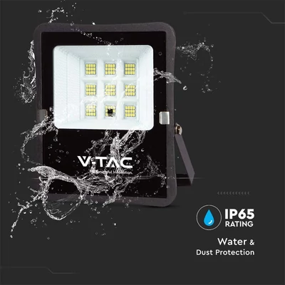 V-TAC napelemes LED reflektor 6W természetes fehér, 400 Lumen - SKU 6965