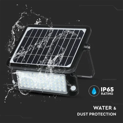 V-TAC napelemes mozgásérzékelős LED reflektor 10W természetes fehér 110 Lm/W - SKU 9869