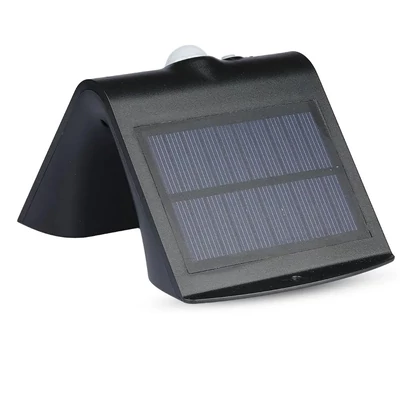 V-TAC napelemes, mozgásérzékelős LED reflektor, fekete, 1.5W természetes fehér - SKU 8277