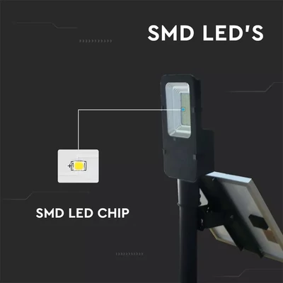 V-TAC napelemes utcai LED lámpa, térvilágító lámpatest 50W természetes fehér - SKU 5502