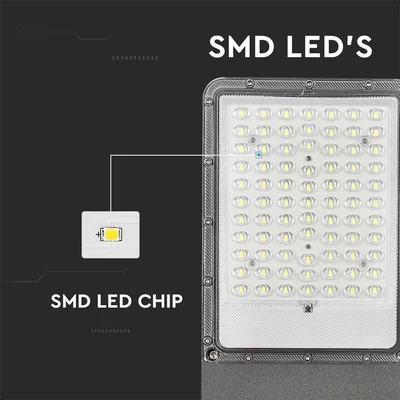 V-TAC Napelemes utcai térvilágító, 2500 Lumen, hideg fehér, Bridgelux SMD LED - SKU 10225