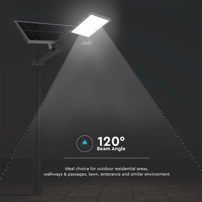 V-TAC Napelemes utcai térvilágító, 3000 Lumen, természetes fehér, Bridgelux SMD LED - SKU 10226
